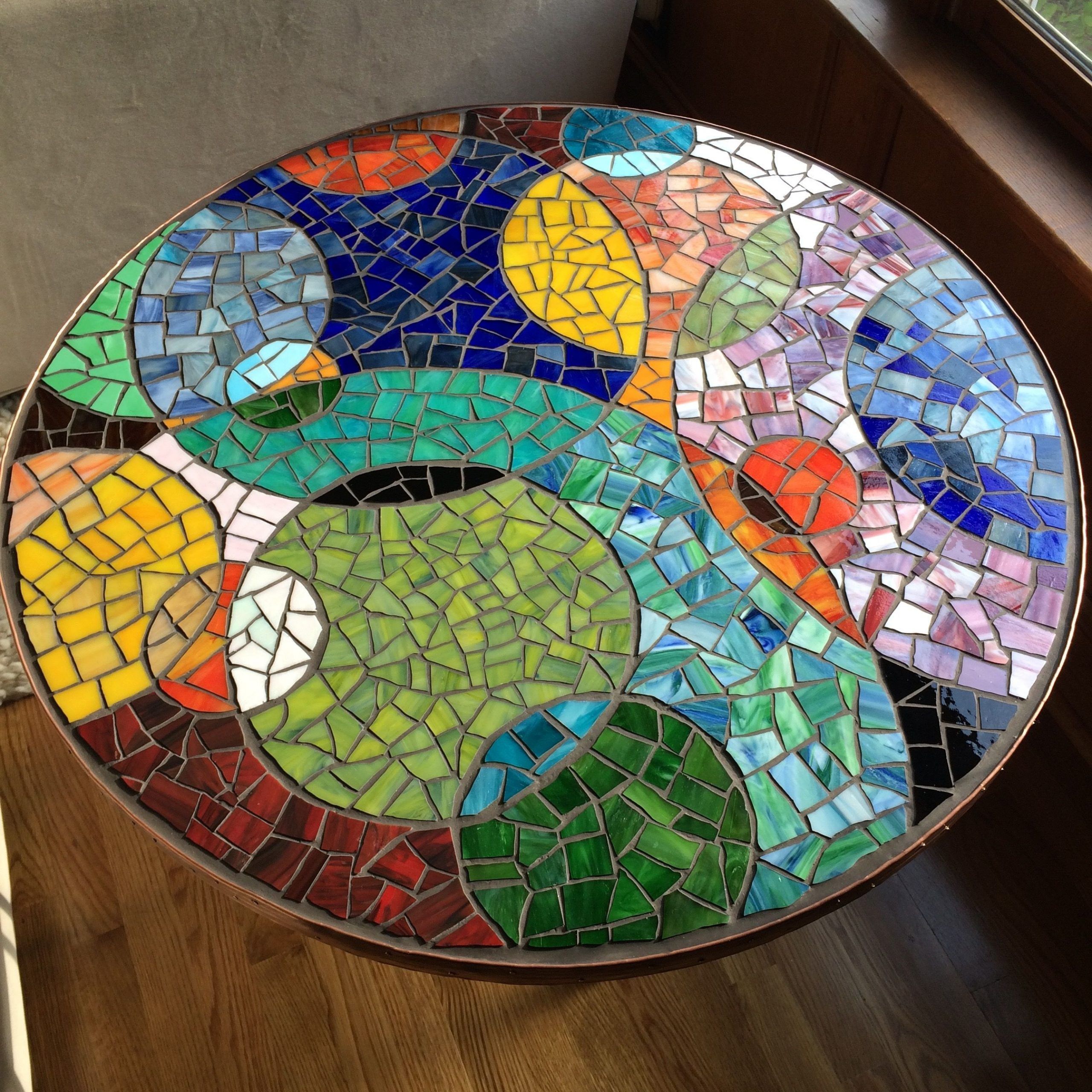 Round Mosaic End Table #Mosaic2015 #Mosaicendtable #Mosaicdiy | Mosaic With Mosaic Tile Top Round Side Tables (View 11 of 15)