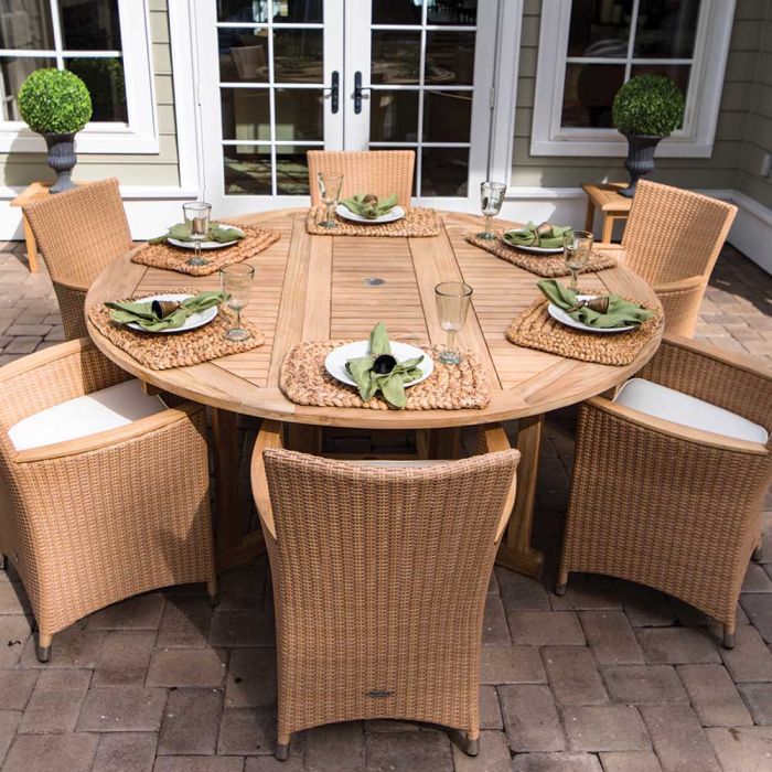 Royal Teak Collection P43 7 Piece Teak Patio Dining Set With 72 Inch For 7 Piece Teak Wood Dining Sets (View 8 of 15)