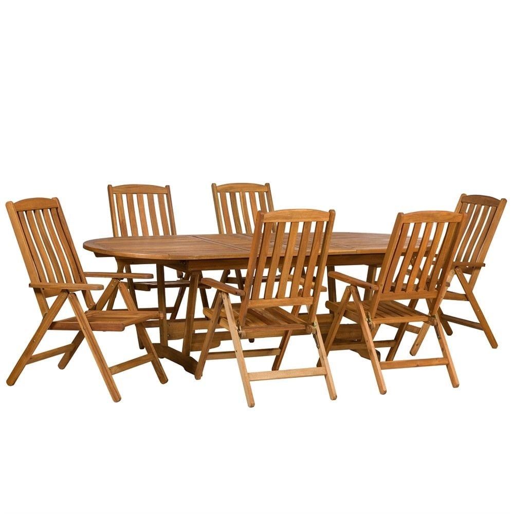 Royalcraft Edinburgh Extending 6 Seater Dining Set With Wooden In Extendable Oval Patio Dining Sets (View 12 of 15)