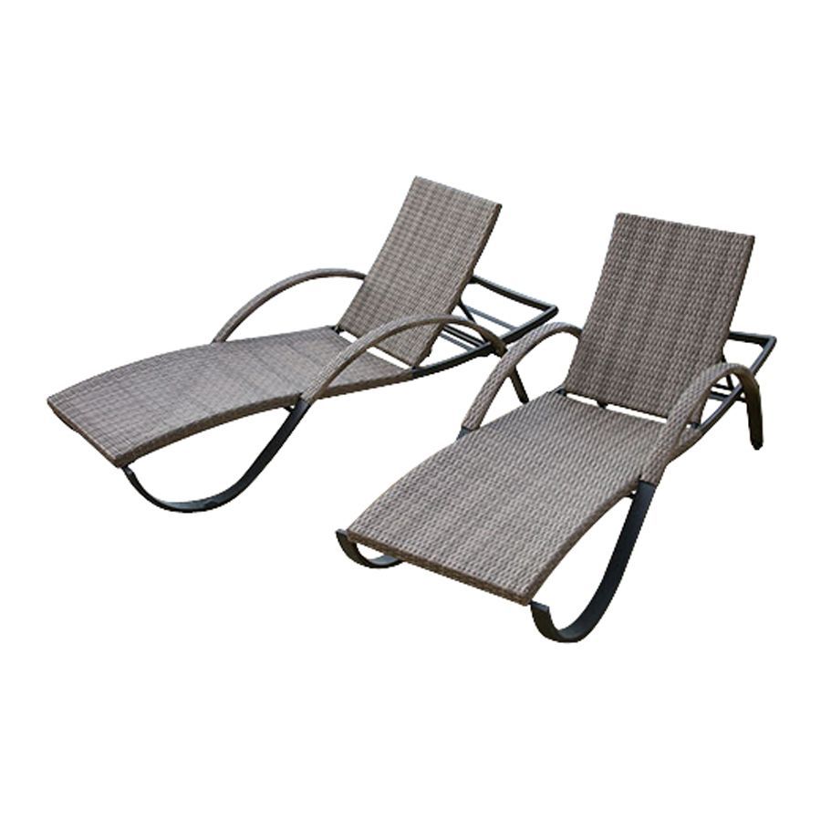 Rst Brands Cannes 2 Count Weathered Grey Wicker Stackable Patio Chaise Regarding Mocha Fabric Outdoor Wicker Armchair Sets (View 10 of 15)