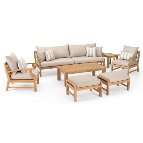 Rst Brands Kooper 8 Piece Wood Patio Conversation Set With Slate Grey With Gray Wood Outdoor Conversation Sets (View 13 of 15)