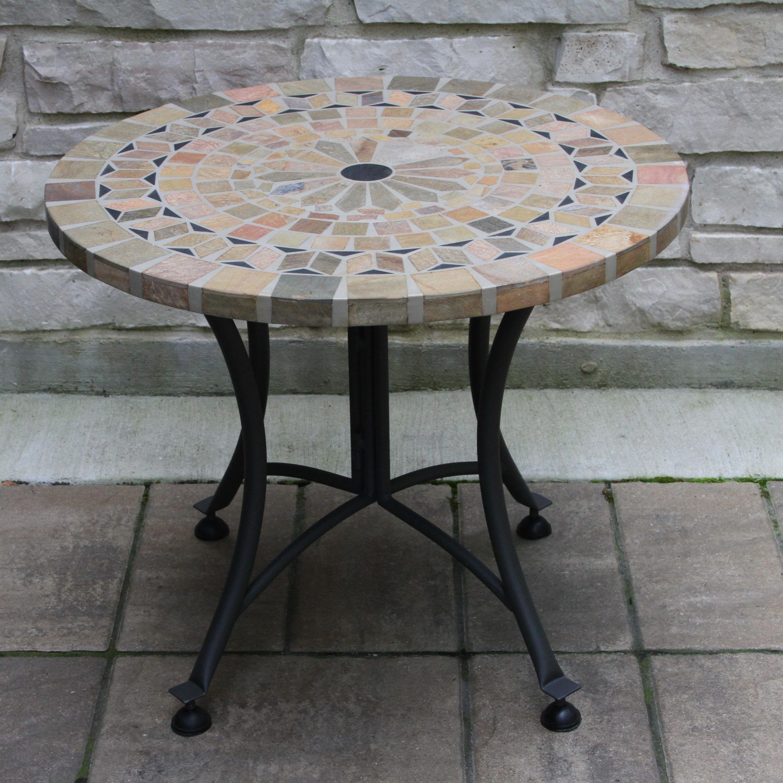 Sandstone Mosaic Accent Table | Mosaic Accent Table, Accent Table Pertaining To Mosaic Outdoor Accent Tables (View 8 of 15)