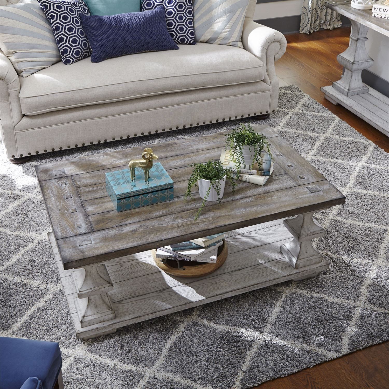 Sedona Heavy Distressed White Cocktail Table – 1Stopbedrooms (View 1 of 15)