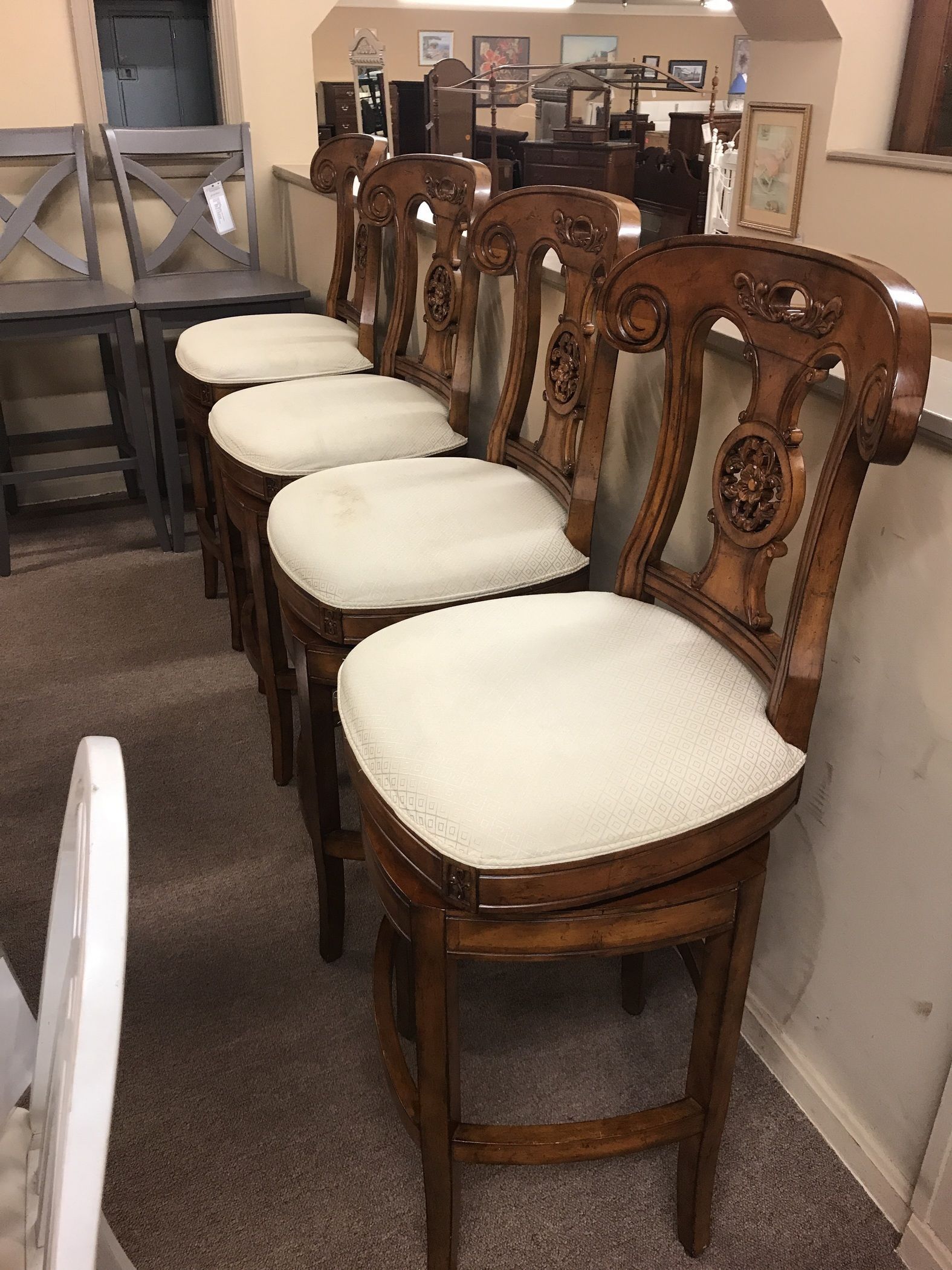 Set Of 4 Hillsdale Bar Stools | Delmarva Furniture Consignment Intended For Bar Tables With 4 Counter Stools (View 3 of 15)