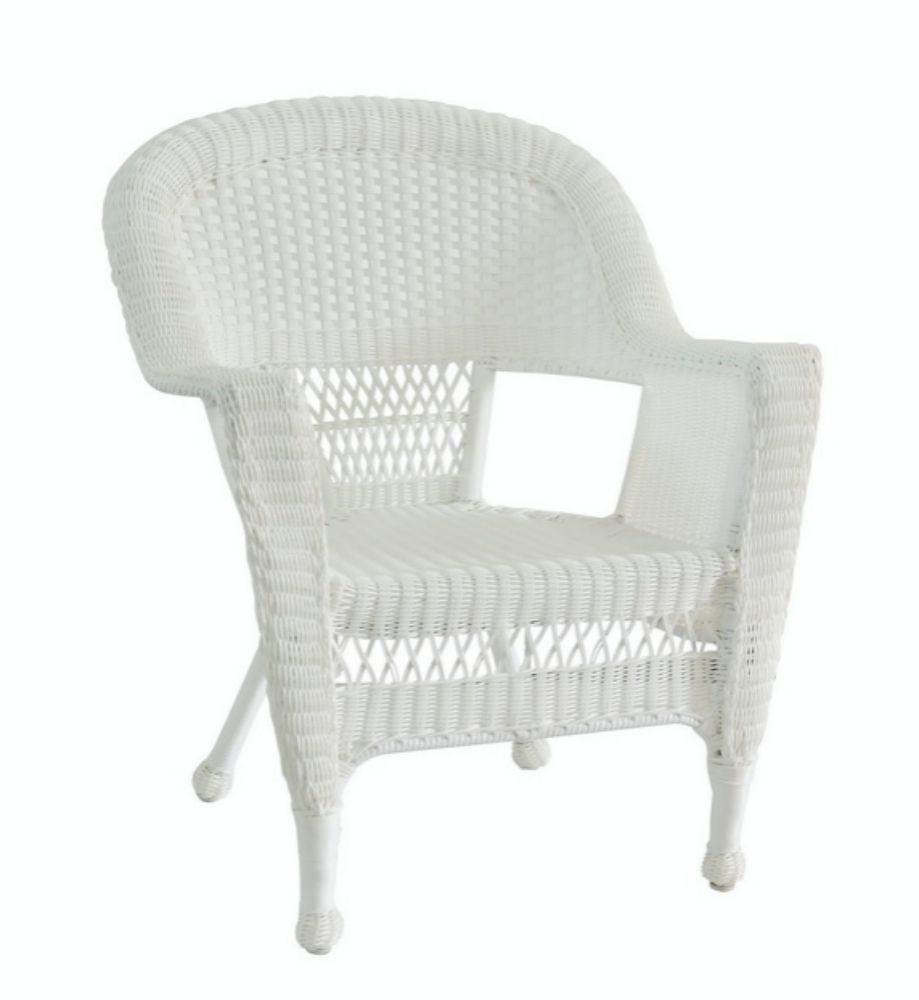 Set Of 4 White Resin Wicker Outdoor Patio Garden Chairs | White Wicker For White Fabric Outdoor Wicker Armchairs (View 8 of 15)