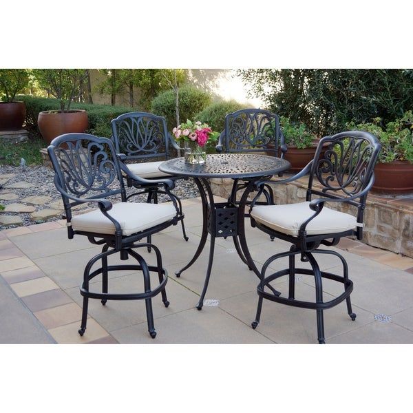 Shop 5 Piece Patio Bar Set, 36 Inch Round Counter Height Bar Table – On Intended For 5 Piece Outdoor Bar Tables (View 15 of 15)
