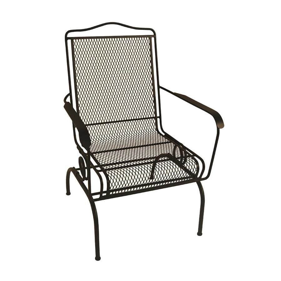 Shop Garden Treasures Davenport Stackable Steel Dining Chair With Mesh Pertaining To Charcoal Black Outdoor Highback Armchairs (View 13 of 15)