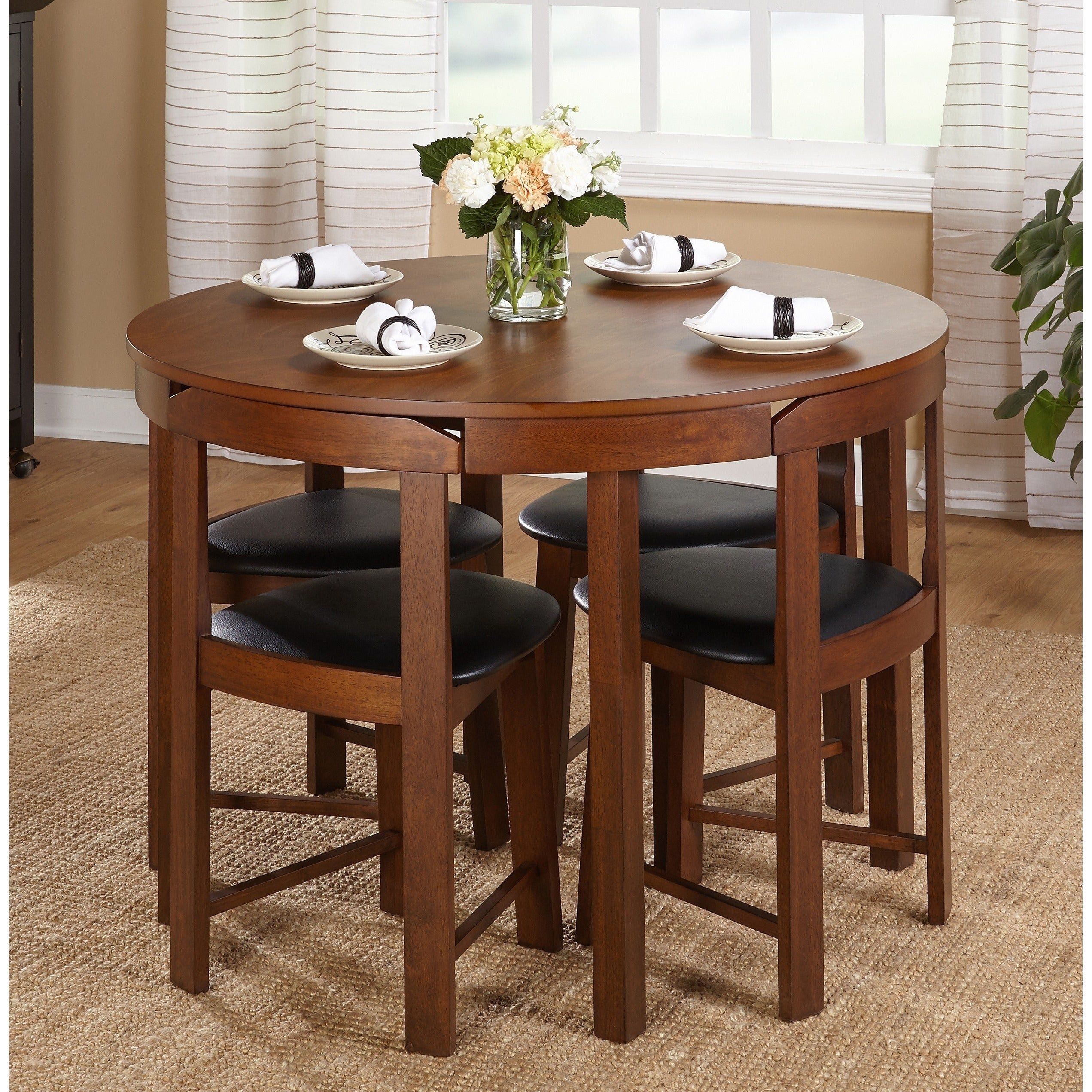 Shop Harrisburg 5 Piece Tobey Compact Round Dining Set Free – Layjao Intended For 5 Piece Round Dining Sets (View 7 of 15)