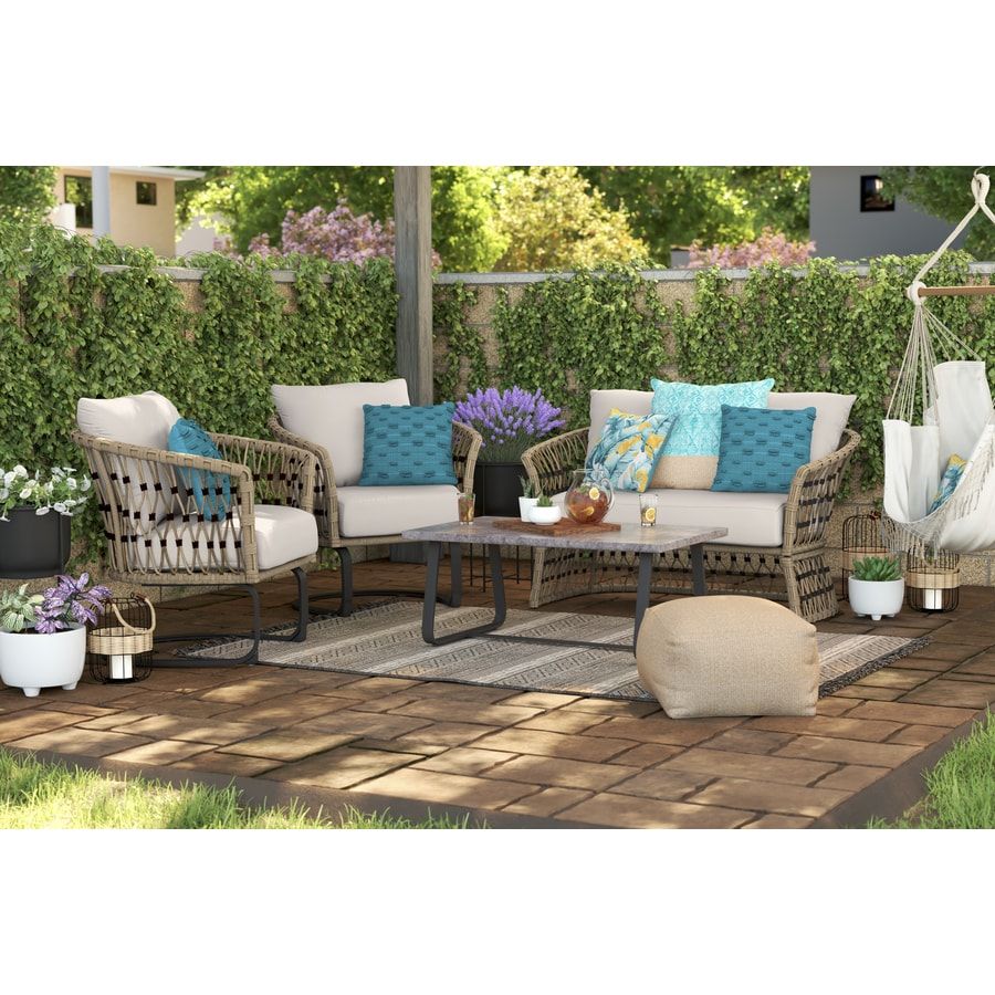 Shop Style Selections Avery Station 4 Piece Patio Conversation Set At With 4 Piece Outdoor Patio Sets (View 10 of 15)
