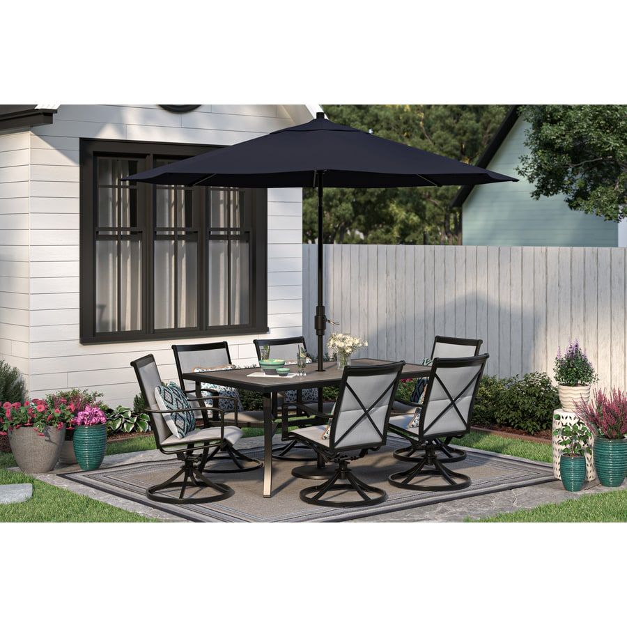 Shop Style Selections Melrose 5 Piece Patio Dinining Set At Lowes Throughout Off White Outdoor Seating Patio Sets (View 14 of 15)