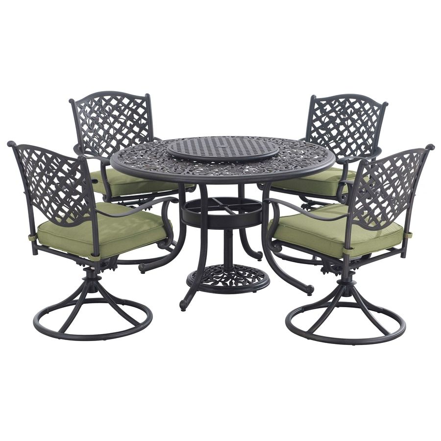 Shop Sunjoy Vining 7 Piece Black Aluminum Dining Patio Dining Set At Throughout Black Outdoor Dining Modern Chairs Sets (View 1 of 15)