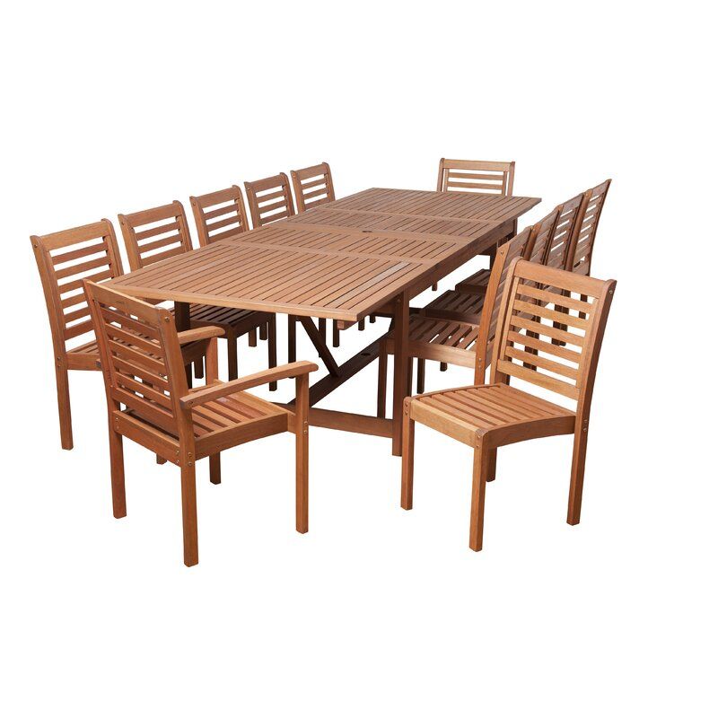 Sol 72 Outdoor Brighton 13 Piece Dining Set & Reviews | Wayfair For 13 Piece Extendable Patio Dining Sets (View 1 of 15)