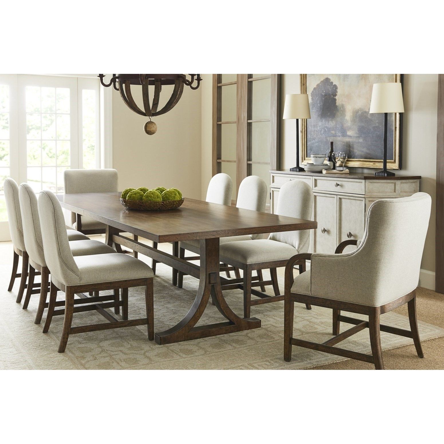 Stanley Furniture Hillside Transitional 9 Piece Dining Set | Dunk In 9 Piece Oval Dining Sets (View 7 of 15)