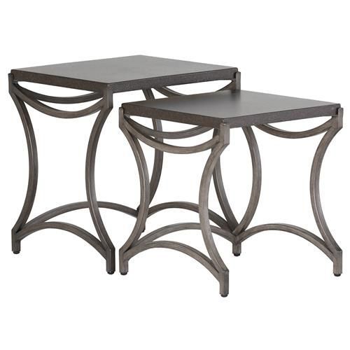 Summer Classics Caroline Black Iron Outdoor Nesting Tables | Metal In Gray Wood Outdoor Nesting Coffee Tables (View 10 of 15)