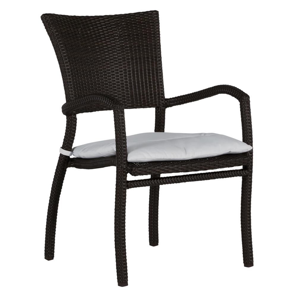 Summer Classics Skye Modern Black Woven Wicker Outdoor Dining Arm Chair With Black Outdoor Dining Chairs (View 3 of 15)