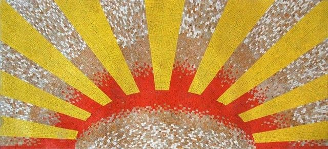 Sunburst Mosaic Decorative Art – Contemporary – Tile Murals – For Sunburst Mosaic Outdoor Accent Tables (View 1 of 15)