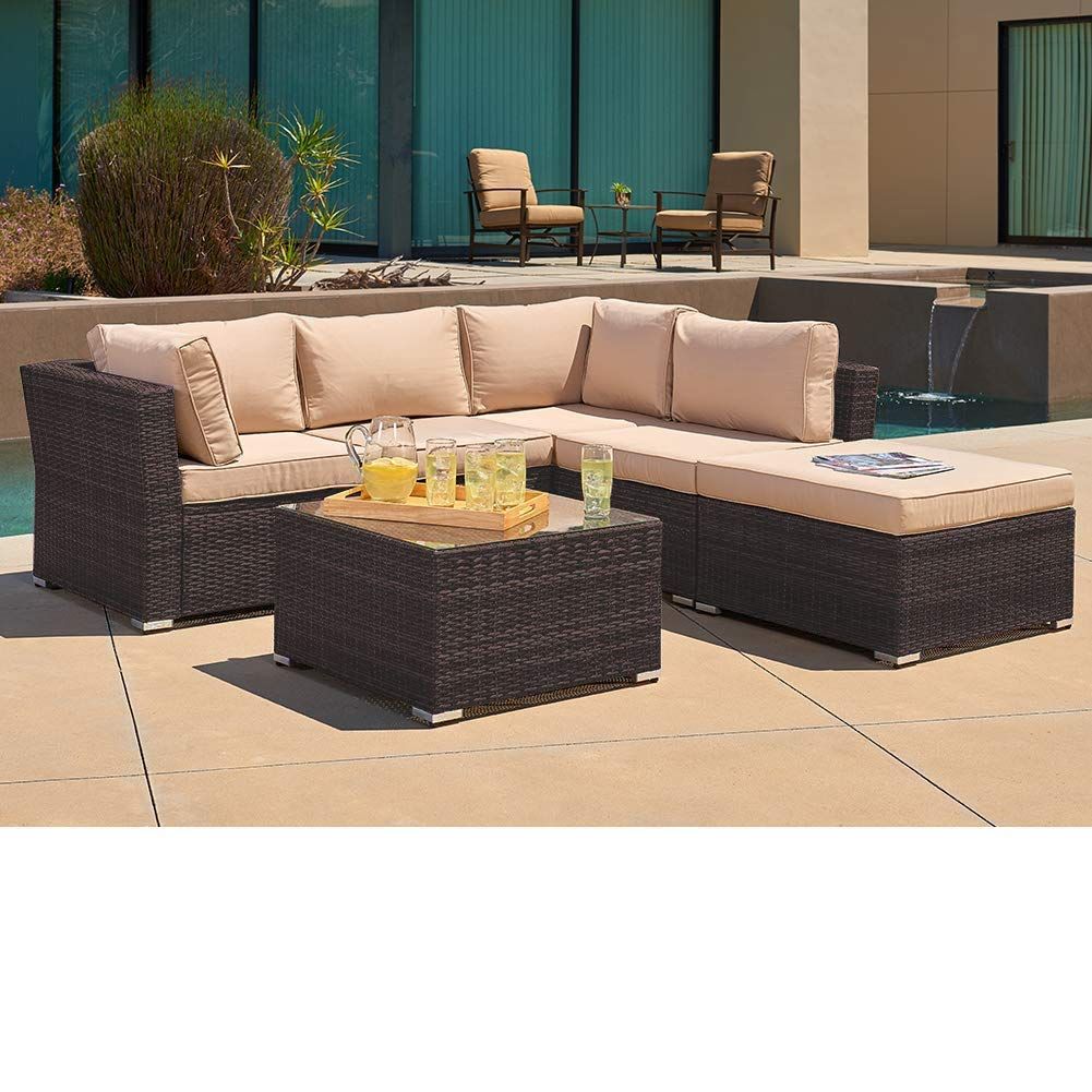 Suncrown Outdoor Furniture Sectional Sofa (4 Piece Set) All Weather Inside Outdoor Wicker Sectional Sofa Sets (View 4 of 15)