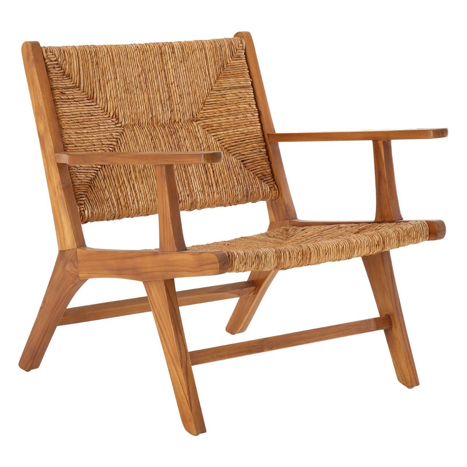 Teak And Rattan Outdoor Armchair With Regard To Outdoor Armchairs (View 15 of 15)