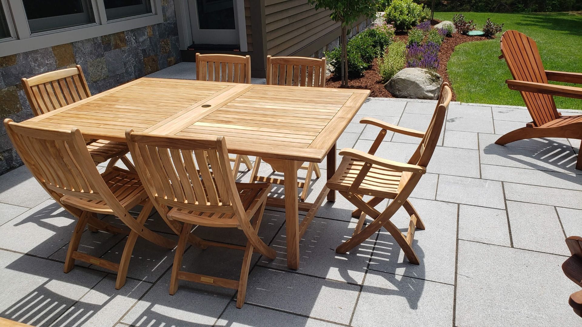Teak Outdoor Dining Set For 10 – Tuscan | Rectangular Table, 10 Folding For Teak Outdoor Square Dining Sets (View 1 of 15)