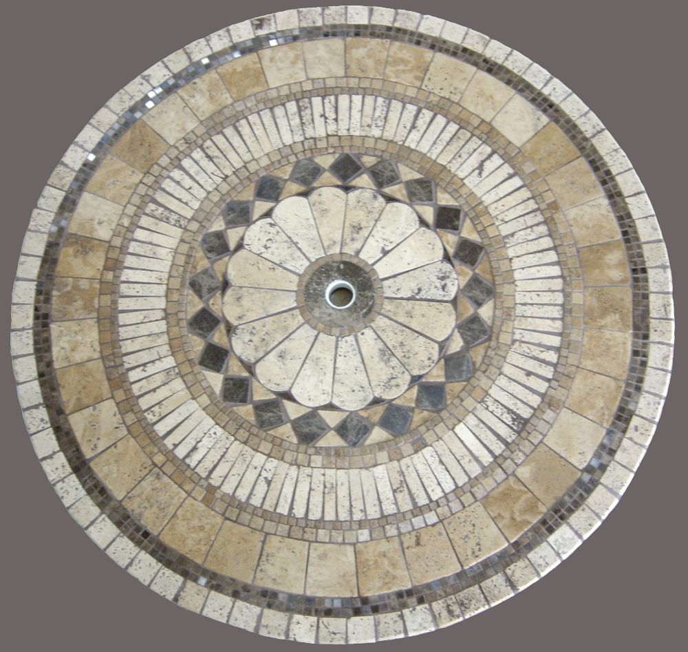 The Ascent Top | Patio And Table | Handcrafted Outdoor Stone Tables In Beige Mosaic Round Outdoor Accent Tables (View 6 of 15)