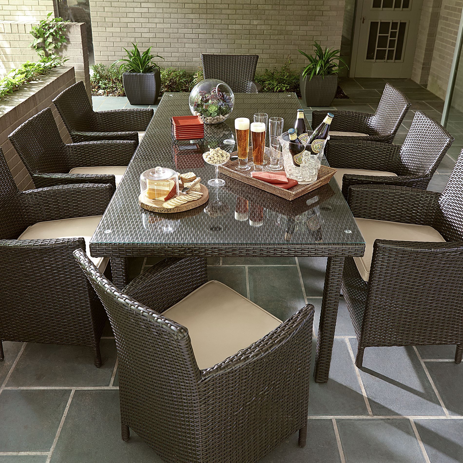This Has A Great $999 On Sale Price | Rectangular Dining Set, Patio Within Green Outdoor Seating Patio Sets (View 8 of 15)