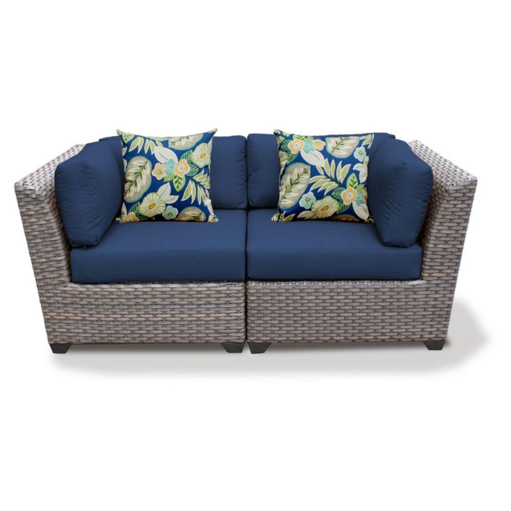 Tk Classics Florence Wicker 2 Piece Patio Conversation Set With 2 Sets Pertaining To 2 Piece Outdoor Wicker Sectional Sofa Sets (View 6 of 15)