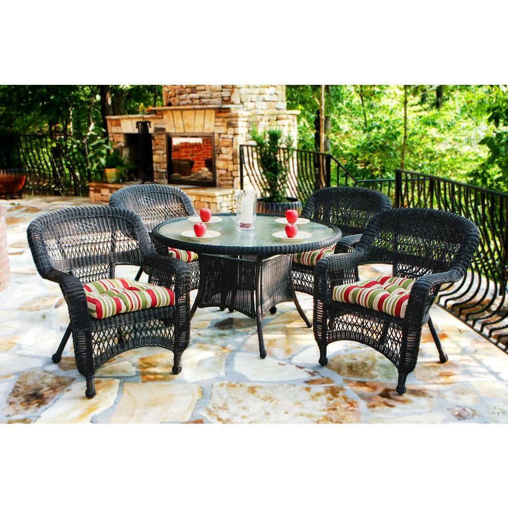 Tortuga Outdoor Portside Dark Roast 5 Piece Wicker Outdoor Dining Set With 5 Piece 5 Seat Outdoor Patio Sets (View 15 of 15)