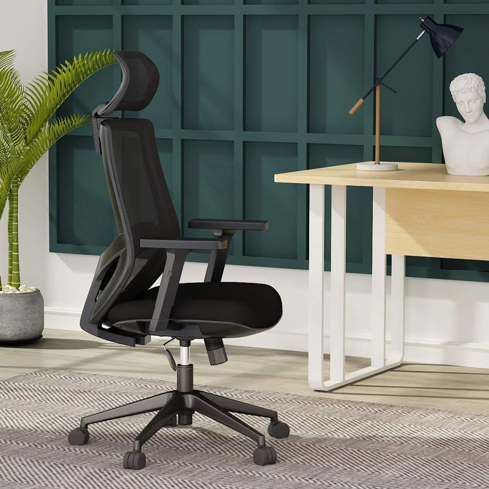 Tribesigns Mesh Chair With Lumbar Support, High Back Desk Chair With With Regard To Modern Adjustable Back Outdoor Chairs (View 7 of 15)