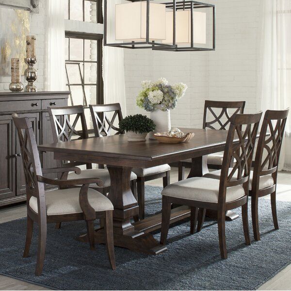 Trisha Yearwood Home Collection 7 – Piece Extendable Solid Wood Dining For 7 Piece Extendable Dining Sets (View 6 of 15)