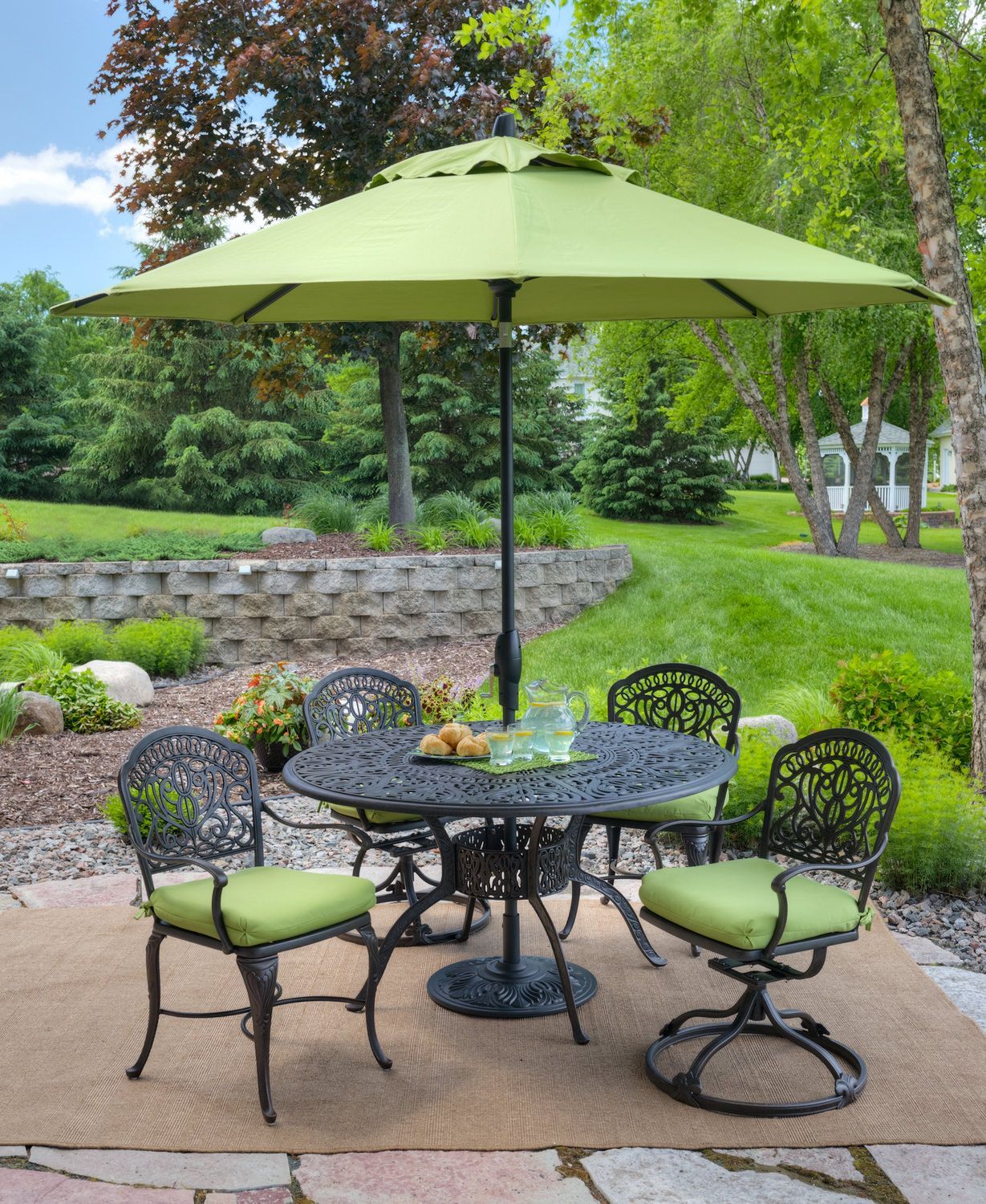 Tuscany 5 Piece Patio Dining Sethanamint | Hom Furniture | Patio With Regard To 5 Piece Outdoor Bench Dining Sets (View 14 of 15)