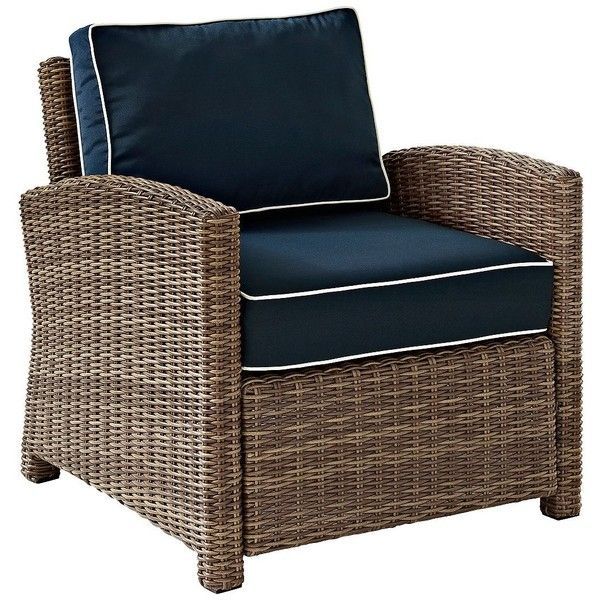 Universal Lighting And Decor Biltmore Rattan Wicker Navy Cushion (€ Throughout Teak Alameda Outdoor Folding Armchairs (View 3 of 15)