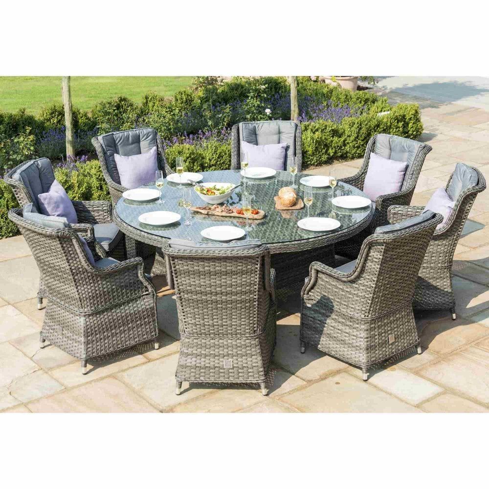 Wicker Round Outdoor Dining Sets / Leo Outdoor 5 Piece Wicker Round In Wicker 5 Piece Round Patio Dining Sets (View 15 of 15)
