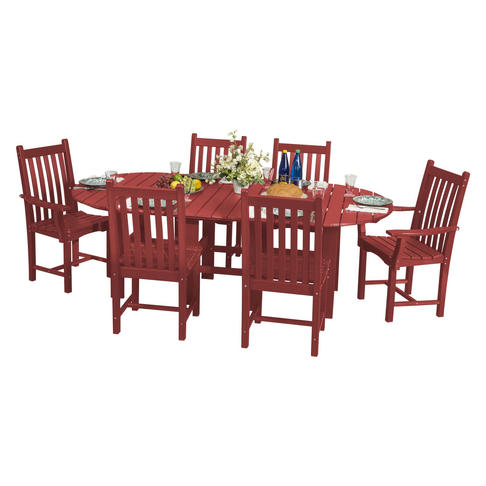 Wildridge Classic Recycled Plastic 7 Piece Oval Patio Dining Set For Oval 7 Piece Outdoor Patio Dining Sets (View 8 of 15)