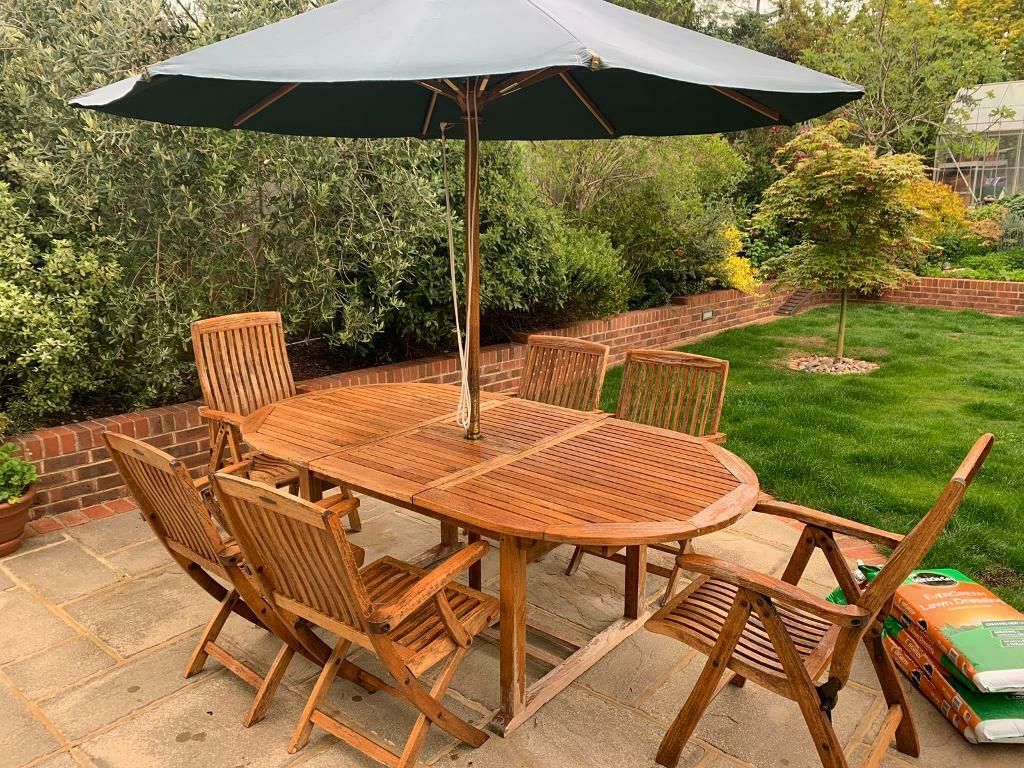 Winchester Teak Quality Garden Furniture Oval Extending Table 4 Chairs For Extendable Oval Patio Dining Sets (View 7 of 15)