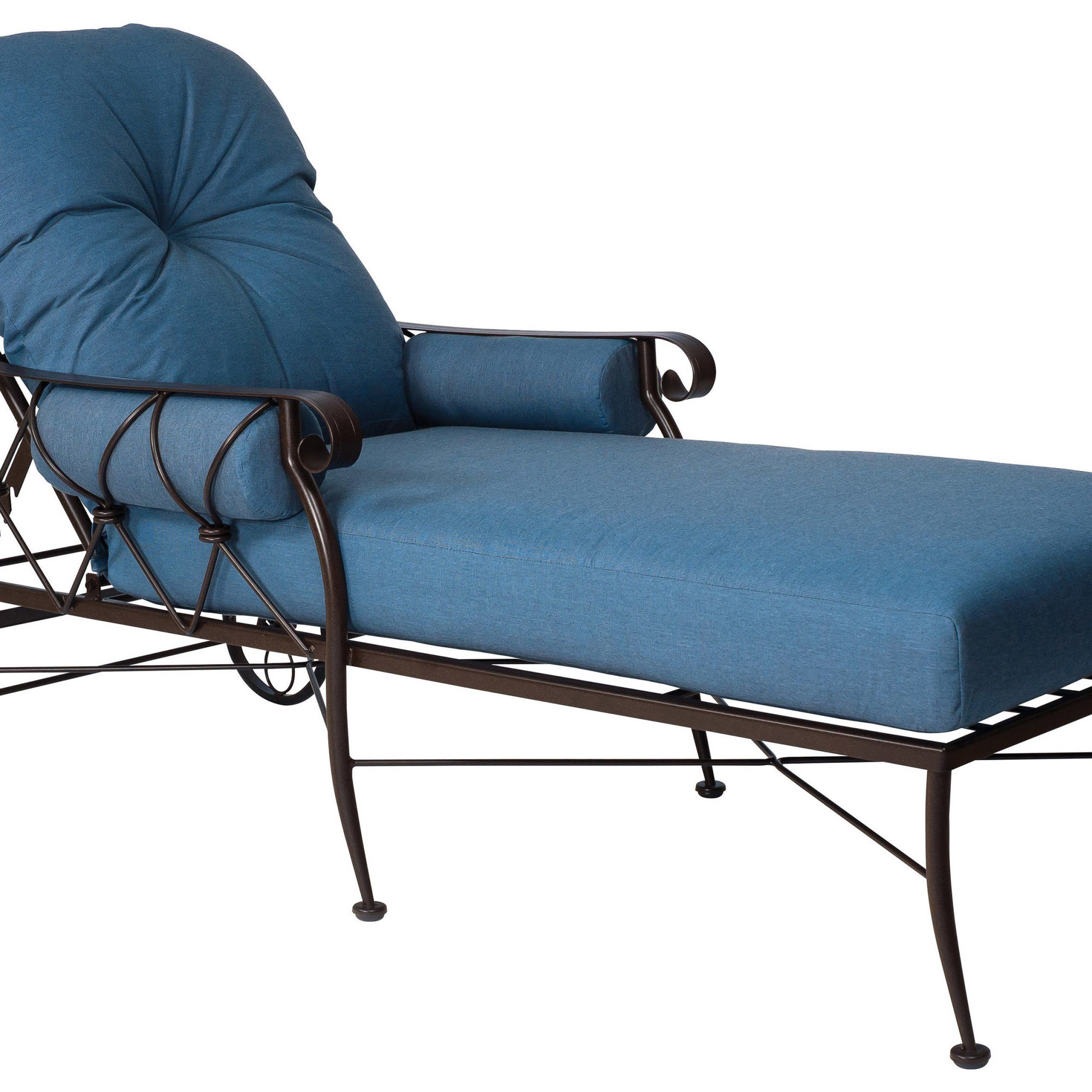 Wrought Iron Outdoor Chaise Lounge Chairs : Woodard Bradford Adjustable Intended For Steel Arm Outdoor Aluminum Chaise Sets (View 2 of 15)