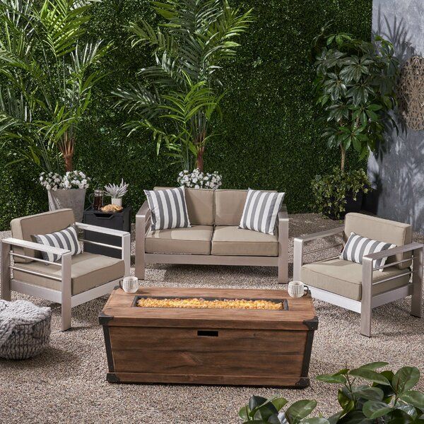 Wrought Studio Patson 5 Piece Set Sofa Seating Group With Cushions Pertaining To 5 Piece 4 Seat Outdoor Patio Sets (View 12 of 15)