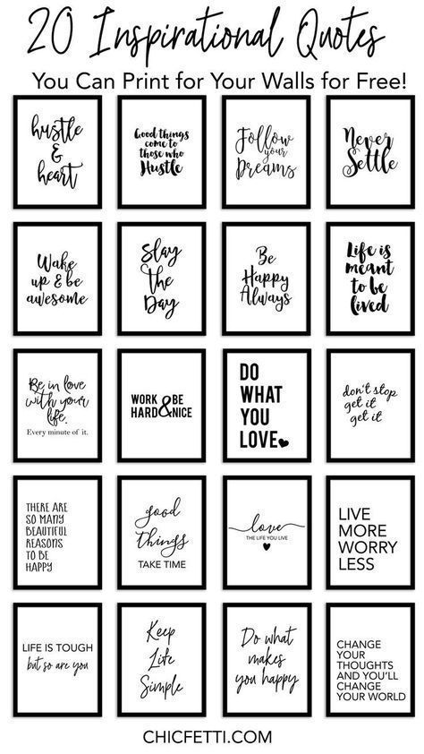 20 Inspirational Quotes You Can Print For Your Walls For Free! – Chicfetti  | Inspirational Quotes, Free Printable Quotes, Printable Inspirational  Quotes Within Motivational Quote Wall Art (View 10 of 15)