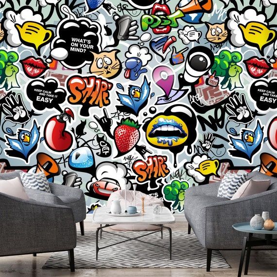 3D Hip Hop Graffiti Wall Art 260Removable Wallpaper Self – Etsy With Hip Hop Design Wall Art (View 4 of 15)