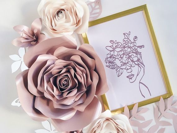 3D Paper Flowers Wall Décor Rose Wall Art Decorazioni – Etsy Italia Pertaining To Roses Wall Art (View 1 of 15)