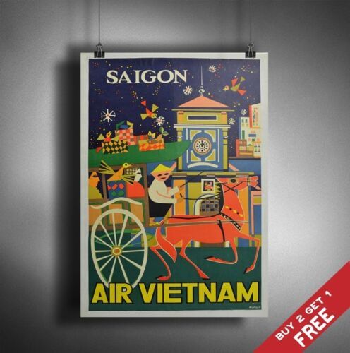 A3 Large Vietnam Poster Vintage Retro Travel Wall Art Home Decor Picture  Print | Ebay Throughout Retro Art Wall Art (View 13 of 15)
