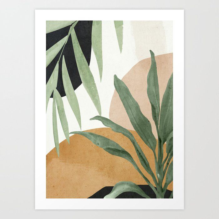 Abstract Art Tropical Leaves 4 Art Printthingdesign | Society6 Regarding Abstract Tropical Foliage Wall Art (View 2 of 15)