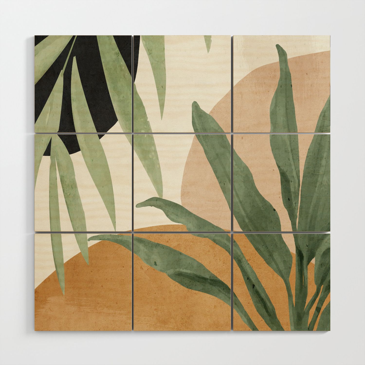 Abstract Art Tropical Leaves 4 Wood Wall Artthingdesign | Society6 In Tropical Leaves Wall Art (View 13 of 15)