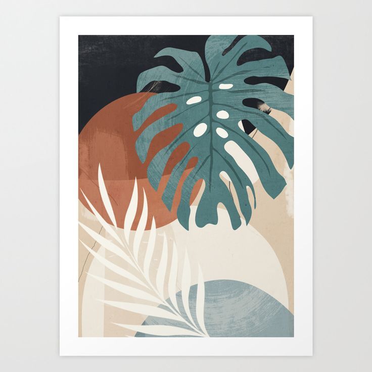 Abstract Art Tropical Leaves Art Printthindesign | Society6 | Art  Prints, Leaf Art, Abstract Intended For Abstract Tropical Foliage Wall Art (View 14 of 15)