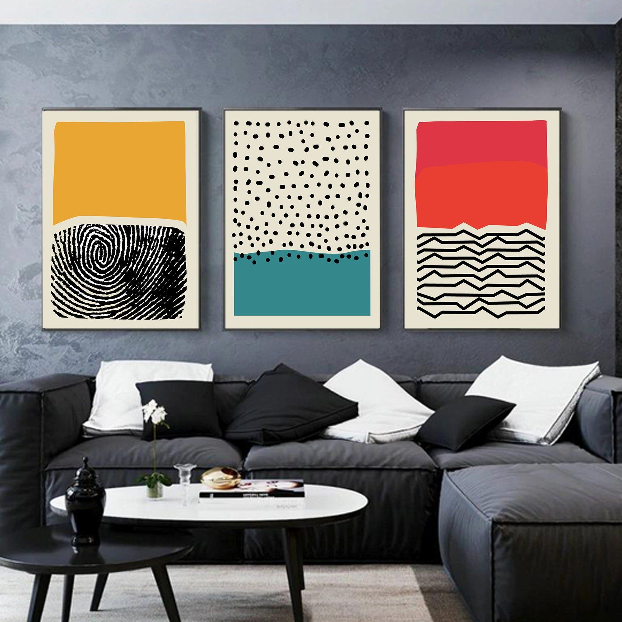Abstract Color Block Wall Art, Set Of 3 Home Decor, Digital Download  Printable Art For Housewarming Gift | Tableau Géométrique, Photo Salon,  Maison Moderne Interieur Pertaining To Color Block Wall Art (View 5 of 15)