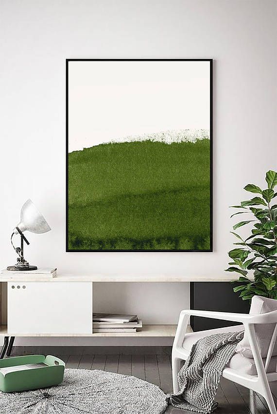 Abstract Green Print. Sage Green Art Print. Olive Green. Forest Green Wall  Art. Minimal. Minimalist Print (View 5 of 15)