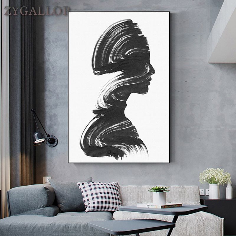 Abstract Lady Line Drawing Canvas Wall Art Picture Home Decor Nordic  Minimalist Posters And Prints Abstract Figure Art Painting – Nordic Wall  Decor With Line Abstract Wall Art (View 12 of 15)