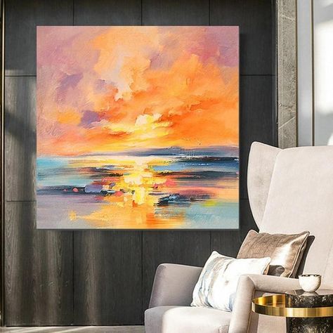 Abstract Landscape Painting, Sunrise Painting, Large Landscape Paintin In  2022 | Abstract Wall Art Painting, Sunrise Painting, Large Canvas Painting In Sunrise Wall Art (View 13 of 15)