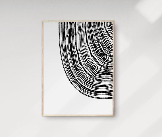 Abstract Line Art Minimalist Line Drawing Boho Wall Art – Etsy Pertaining To Line Abstract Wall Art (View 5 of 15)