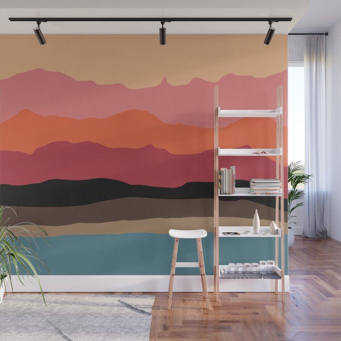 Abstract Mountains And Hills Wall Muraljoao Bizarro | Society6 Within Mountains And Hills Wall Art (View 10 of 15)