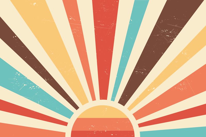 Abstract Vintage Sunset 70'S Canvas Wall Art – Tenstickers With 70S Retro Wall Art (View 15 of 15)